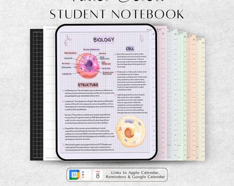 Portrait Digital Notebook with Tabs | Goodnotes Notebook | Student Notebook, Digital Notebooks, Digital Notes Templates, Notability Notebook