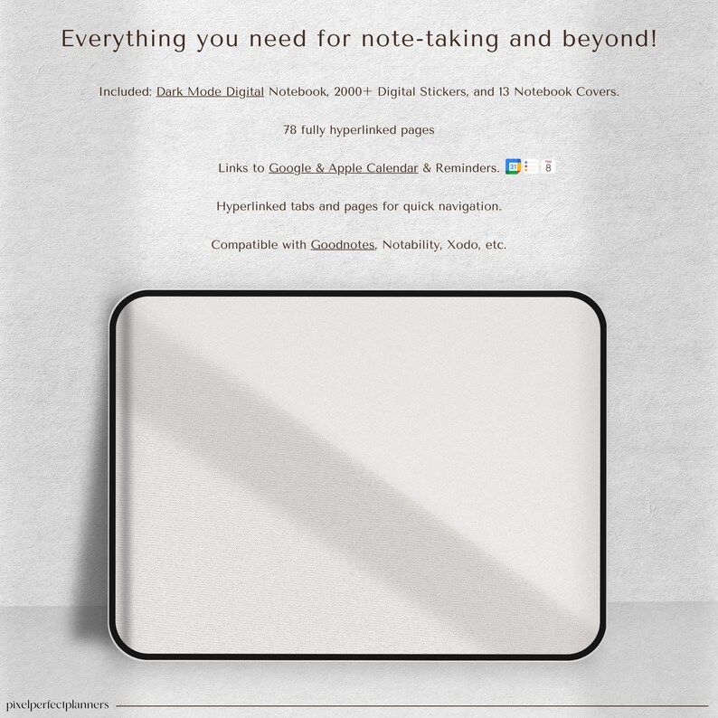 Tablet Notebook, Landscape Digital Planner, GoodNotes Diary, iPad Note Organizer, Student Notepad, Notability Design Templates, Lined Grids, Dotted Sheets, Cornell Layout, digital journal.