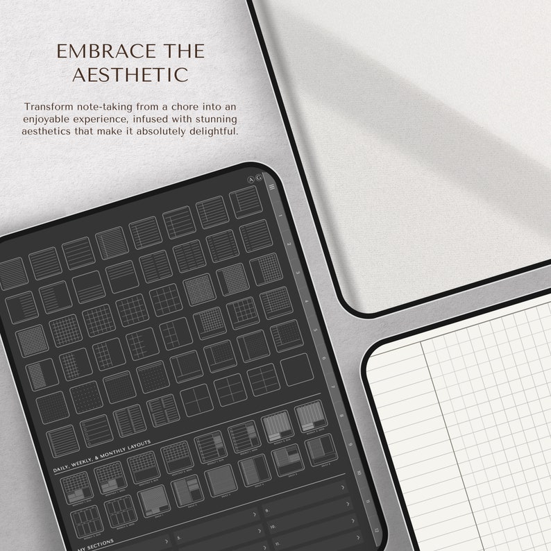 Find Your Perfect Digital Notebook: GoodNotes, iPad, Student Notebook, Notability Templates, Journal, Dotted, Lined, Grid, Cornell—Tailored for You.