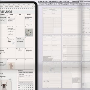 Best ADHD planner 2026 edition in digital format with dated templates for daily organization, designed for Goodnotes, Notability, iPad, and Samsung Tab use