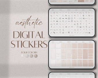 Digitale stickers | Digitale planner-stickers | STICKERBOEK voor GOODNOTES, voorgesneden digitale stickers, widgets, digitale pictogramstickers, Boho