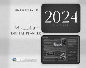 Digital Planner 2024 & Undated | iPad Planner | GoodNotes Templates, Dark Mode LANDSCAPE Planner | Notability Planner, Daily Planner, Weekly