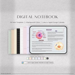 Digital Notebook with Tabs | Goodnotes Notebook, Student Notebook, LANDSCAPE Digital Notebooks, Digital Notes Templates, Notability Notebook