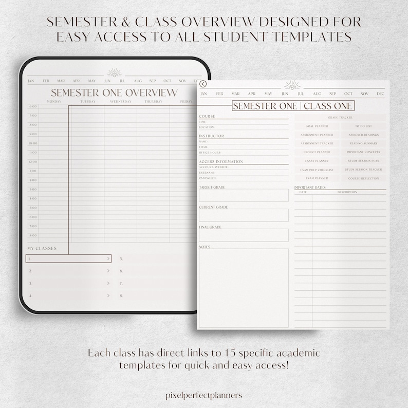 GoodNotes Student Planner | Academic, College & School Planner | Daily iPad Planner | Undated Study Planner
