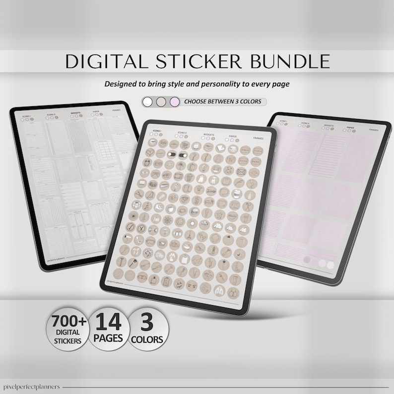 Digital Stickers, GoodNotes Sticker Book | PNG Zip File Precropped iPad Stickers - Aesthetic Stickers, Minimalist Stickers, Planner Stickers, cute journal notebook stickers