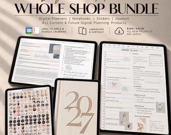 Digital Planner 2027 SHOP BUNDLE | Digital Stickers | iPad Journal, Goodnotes Planner, Adhd Life Templates, Daily, Weekly, Dated/Undated