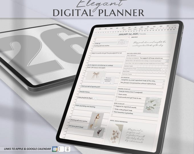 2026 Digital Planner | DATED Goodnotes Digital Planner 2026 | Digital Journal | Daily Planner | iPad Planner | Daily Notability Planner