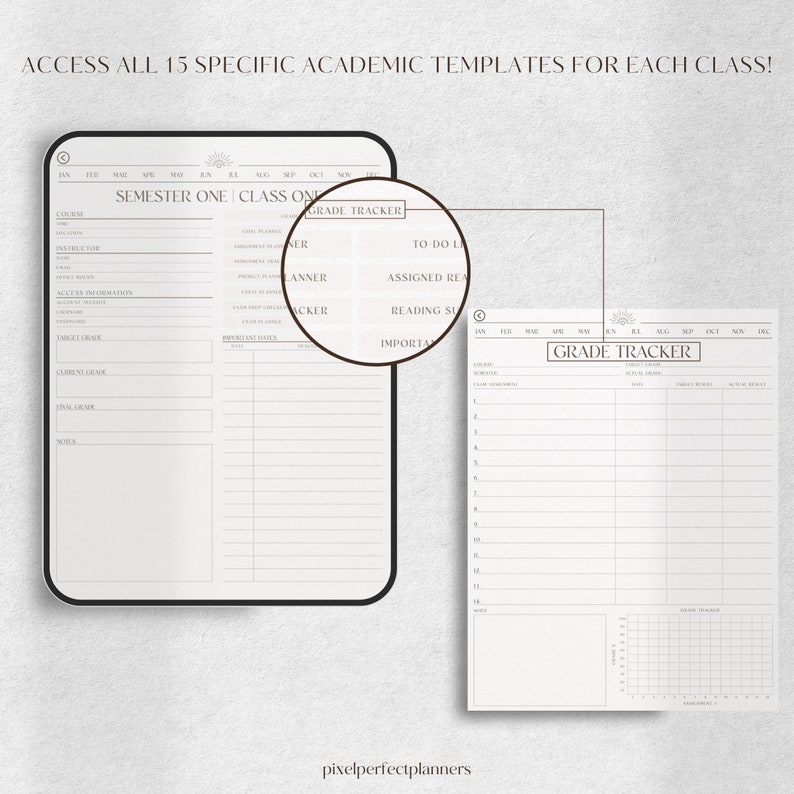 School Planner for GoodNotes | Student Digital Planner | College & Study Planner | Daily iPad Planner | Undated Academic Planner
