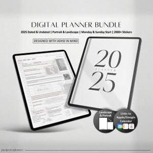 2025 Digital Planner BUNDLE | Digital Goodnotes Planner | All-in-One ADHD Planner | Notability Templates | Daily Planner | Dated & Undated