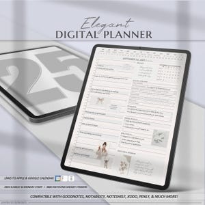 Digital Planner 2025 | All In One | Daily, Weekly, Monthly Goodnotes iPad Planner | Self-Care Planner | ADHD Friendly Planner | Meal Planner