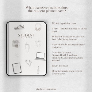 College Planner for GoodNotes | Student Digital Planner | Study & School Planner | Daily iPad Planner | Undated Academic Planner