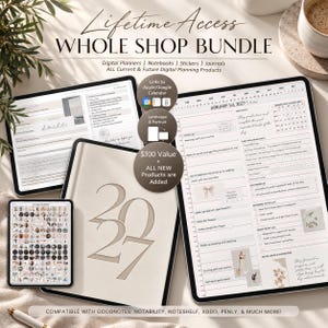 Digital Planner 2027 SHOP BUNDLE | Digital Stickers | iPad Journal, Goodnotes Planner, Adhd Life Templates, Daily, Weekly, Dated/Undated