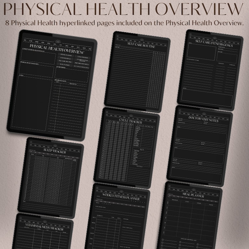Dark Mode Digital Planner: Undated, Goodnotes iPad Journal (PDF) image 9