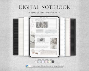 Digital Notebook | Goodnotes Digital Journal, Lined, Grid, Dotted, Blank, Cornell and Schedule Note Templates, For iPad & Tablet, Notability