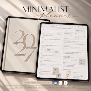 2027 Digital Planner, Dated GoodNotes Planner, iPad Daily Weekly Monthly Planner, Digital Journal, Notability Planner, New 2027 Calendar