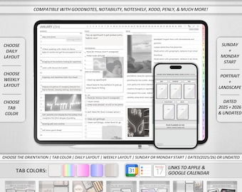 2025-2026 Digital Planner Bundle: Customizable Life Templates (Digital Download)