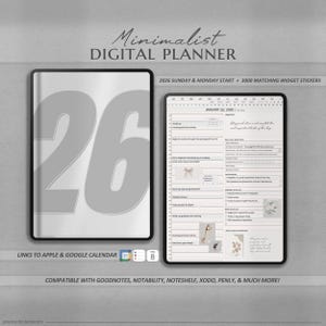 2026 Digital Planner | Digital Goodnotes Planner | All-in-One ADHD Tablet/iPad Planner, Daily Notability Templates, New Best Digital Planner