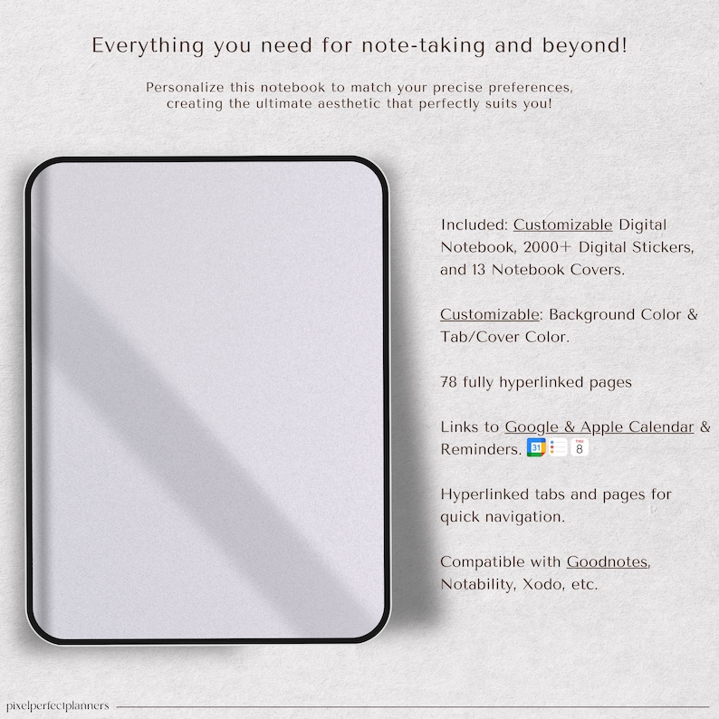 Personalize Your Digital Notebook: GoodNotes, iPad, Student Notebook, Notability Templates, Journal, Dotted, Lined, Grid, Cornell—Make It Yours.