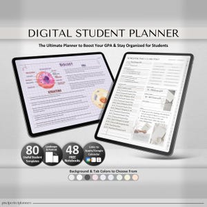 Student Digital Planner Goodnotes | Academic Planner | College Planner Academic Agenda | Undated iPad Planner, Notability Academic Templates