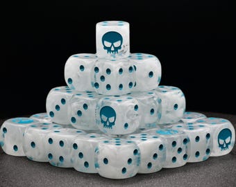 Frostbite Skull Dice 16mm – Tabletop Gaming RPG Dice