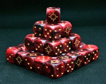 16mm Red Chaos Dice for Tabletop Gaming (Age of Sigmar, 40K)