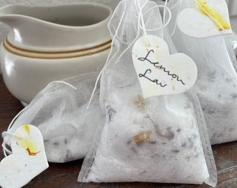 Lemon Lavender Tub Tea - Bath Salts are Compostable, Eco Friendly, Vegan with Wildflower tag
