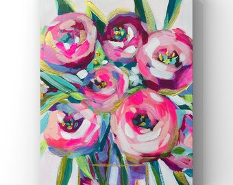 Flowers painting, Small flowers painting. Acrylic flowers painting.