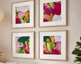 Abstract Gallery Wall Art Prints: Signed Modern Mini Set of 4