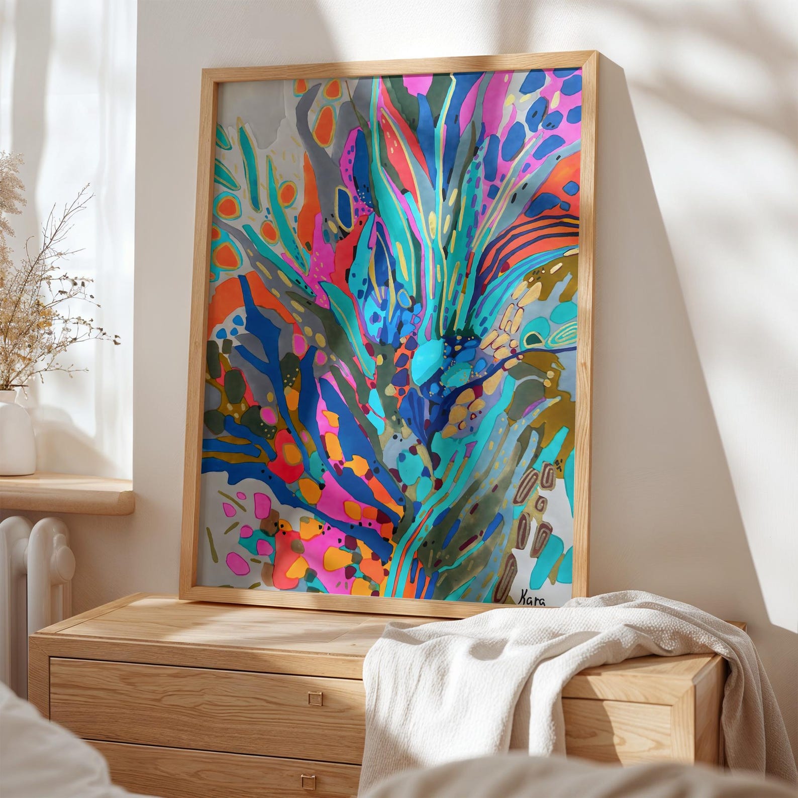Abstract Floral Art Print: Colorful Modern Wall Decor - Etsy