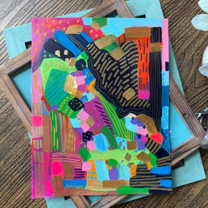 Original abstract acrylic painting, Colorful wall art, Modern vibrant home decor, Contemporary art.