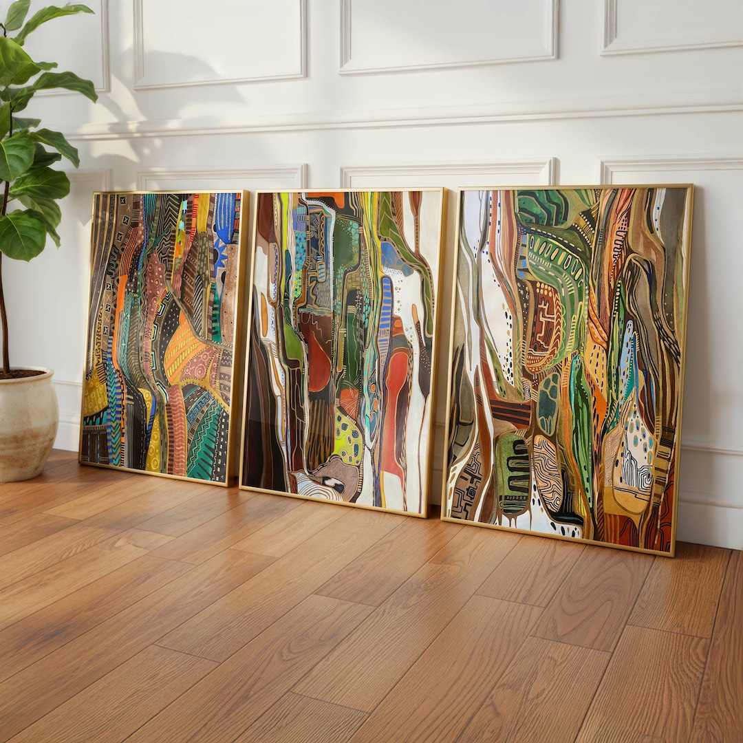 Set of 3 Art Prints, Abstract Paintings, Modern Wall Decor - Etsy