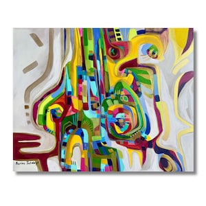 Abstract art,  Original canvas painting, Multicolor acrylic painting, Modern wall art