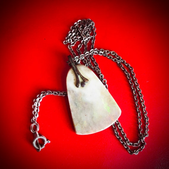 Vintage Simple Fire Opal Pendant - image 3