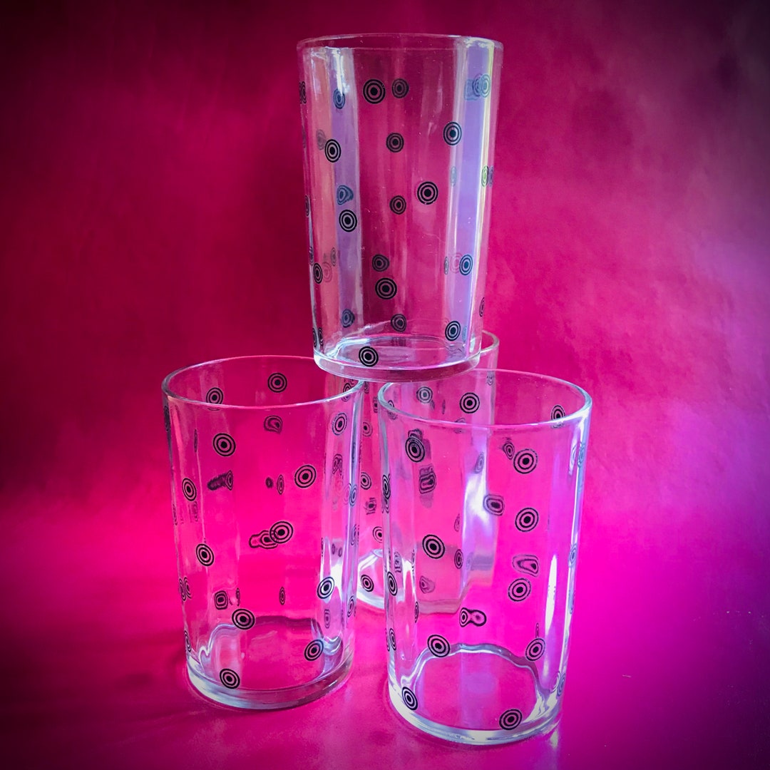 Vintage Polka Dot Jelly Jar Glasses Charming Set of Four Etsy
