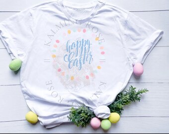 Happy Easter T-Shirt PNG, Easter eggs png, Spring Png, Sublimation Png, Digital download.