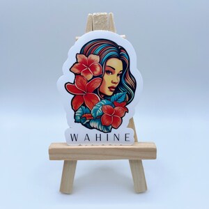 Wahine Vinyl Sticker, Hawaii Island Girl Sticker, Hawaii Sticker