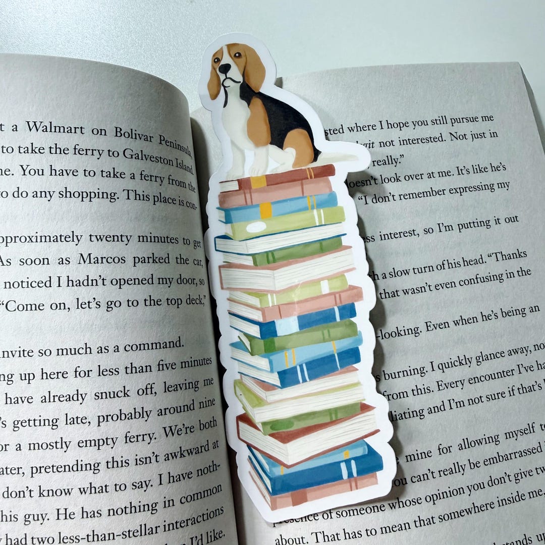 Buck Bookmark Beagle Dog Bookstack Bookmark, Bookish, Gift for Reader - Etsy