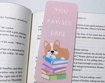 Cute Corgi Bookmark, Dog Bookmark, Bookmark For Animal Lover, Pastel Bookmark, Bookstack Bookmark, Bookish Merch, Gift For Reader