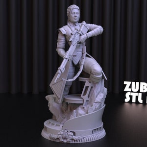 Fennec Shand 3D Print STL File for 3D Printing,3D Digital File, Instant Download Drive Link, Fennec Shand Statue STL,Star Wars STL Figure