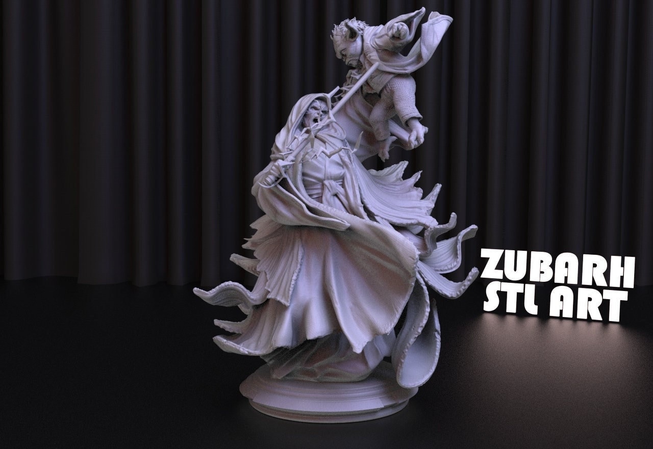 Darth Sidious and Yoda 3D Print STL File for 3D Printing,3D Digital File, Instant Download Drive Link, Yoda Statue STL,Star Wars STL Figure