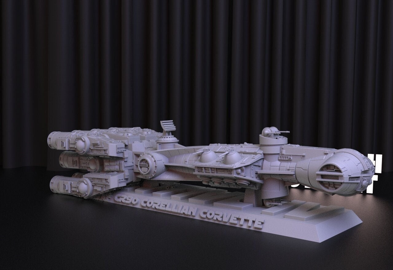 CR90 Space Ship 3D Print STL File for 3D Printing,3D Digital File, Instant Download Drive Link, CR90 Statue STL,Star Wars STL Figure