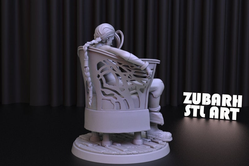 Jinx Statue STL File: LoL 3D Model (Digital Download) image 4