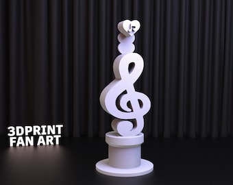 Musical Headphone Stand STL File: 3D Print Gaming Decor (Digital Download)