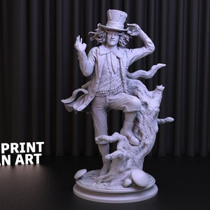 Mad Hatter Jonny Deep 3D Print STL File for 3D Printing,3D Digital,Instant Download Drive Link,Jonny Deep Statue STL,Mad Hatter STL Figure