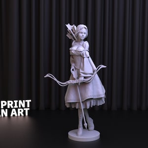 Archeress Women Character 3D Print STL File for 3D Printing,3D Digital,Instant Download Drive Link,Archeress Statue STL,Archeress STL Figure