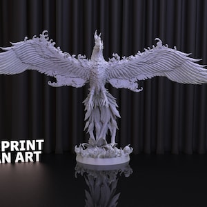 Phoenix Statue 3D Print STL File for 3D Printing,3D Digital,Instant Download Drive Link,Phoenix Statue STL,Bird STL Figure