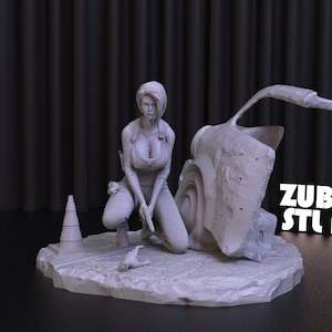 Jill Valentine Statue STL File: Resident Evil 3D Model (Digital Download)