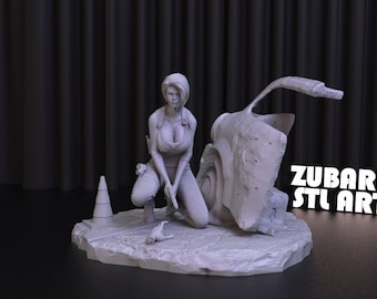 Jill Valentine Statue STL File: Resident Evil 3D Model (Digital Download)