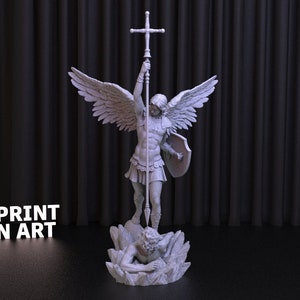 Archangel Michael 3D Print STL File for 3D Printing,3D Digital File, Instant Download Drive Link, Archangel Michael Statue STL