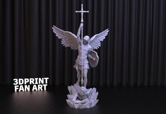 Archangel Michael 3D Print STL File for 3D Printing,3D Digital File, Instant Download Drive Link, Archangel Michael Statue STL